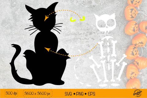 Black cat silhouette SVG| Scary cat Halloween SVG Bundle SVG Createya Design 