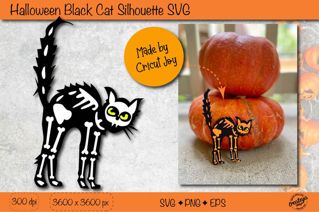 Black cat silhouette SVG| Scary cat Halloween SVG SVG Createya Design 