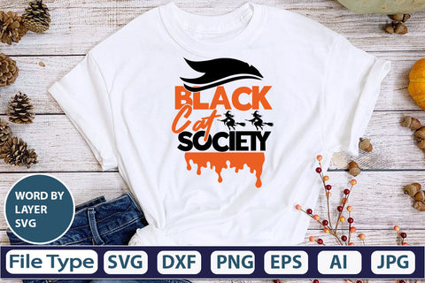Black Cat Society SVG Cut File SVG DesignPlante 503 