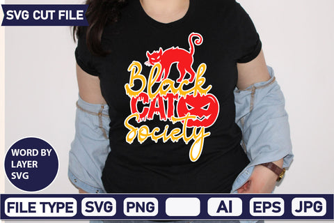 Black Cat Society SVG Cut File SVG DesignPlante 503 
