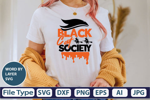 Black Cat Society SVG Cut File SVG DesignPlante 503 