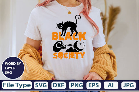 Black Cat Society SVG Cut File SVG DesignPlante 503 