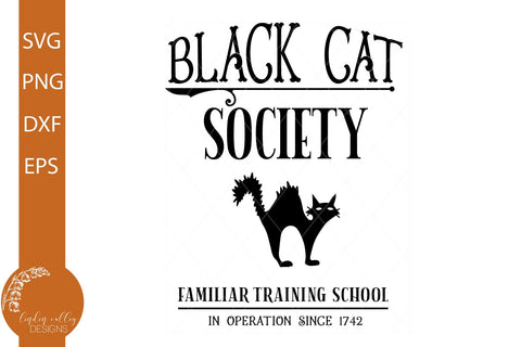 Black Cat Society SVG-Halloween SVG- Farmhouse Halloween SVG SVG Linden Valley Designs 
