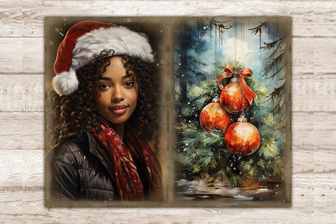 Black Christmas Junk Journal | Xmas Printable Paper SVG GlamArtZhanna 