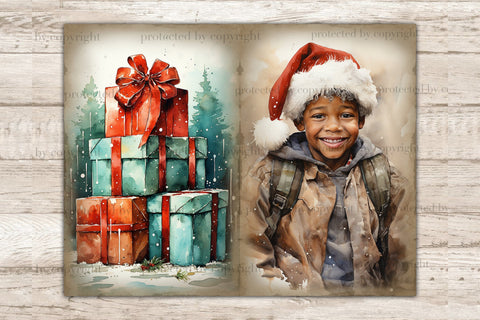 Black Christmas Junk Journal | Xmas Printable Paper SVG GlamArtZhanna 