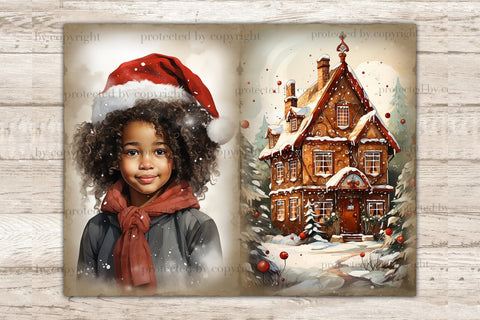 Black Christmas Junk Journal | Xmas Printable Paper SVG GlamArtZhanna 