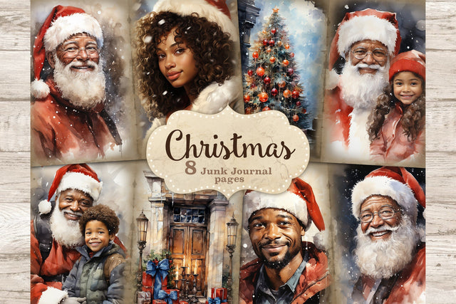 Black Christmas Junk Journal | Xmas Printable Paper SVG GlamArtZhanna 