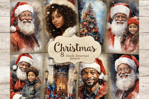 Black Christmas Junk Journal | Xmas Printable Paper SVG GlamArtZhanna 