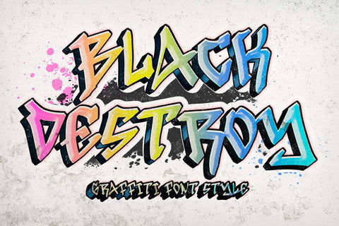Black Destroy Font Prasetya Letter 