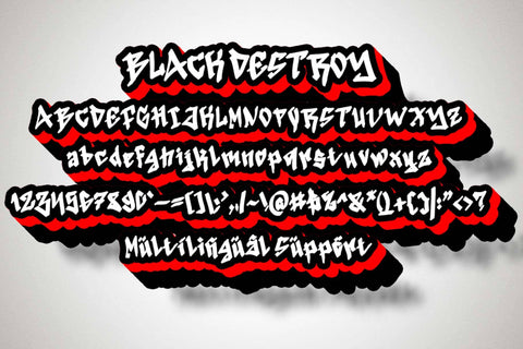 Black Destroy Font Prasetya Letter 
