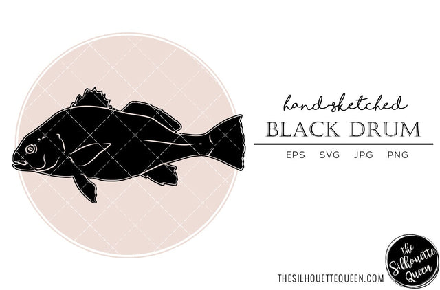 Black Drum Hand sketched, hand drawn vector clipart SVG Loveleen Kaur 