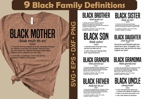 Black Family Definition SVG Bundle, African American afro SVG Paper Switch 