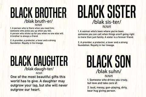 Black Family Definition SVG Bundle, African American afro SVG Paper Switch 