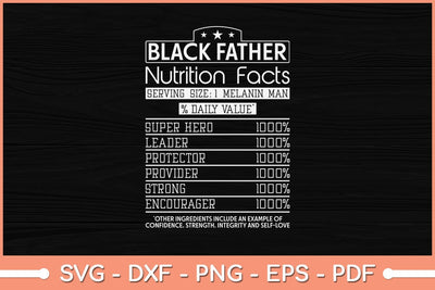 Black Father Father Nutrition Label Svg Cutting File SVG Helal 