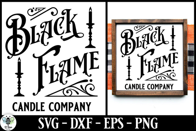 Black Flame Candle Company SVG | Vintage Halloween Sign SVG SVG B Renee Design 