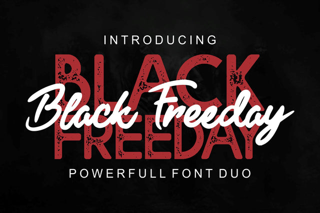 Black Freeday - Powerful Font Duo Font Mozzatype 