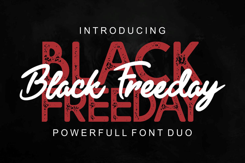 Black Freeday - Powerful Font Duo Font Mozzatype 