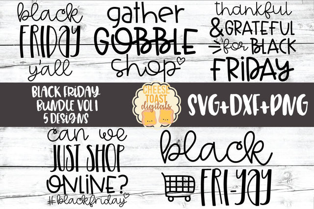 Black Friday Bundle Vol 1 - Christmas Shopping SVG PNG DXF Cut Files SVG Cheese Toast Digitals