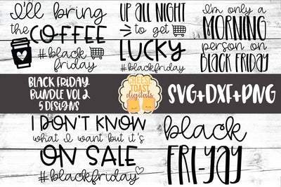 Black Friday Bundle Vol 2 - Christmas Shopping SVG PNG DXF Cut Files SVG Cheese Toast Digitals