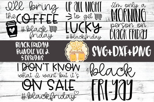 Black Friday Bundle Vol 2 - Christmas Shopping SVG PNG DXF Cut Files SVG Cheese Toast Digitals