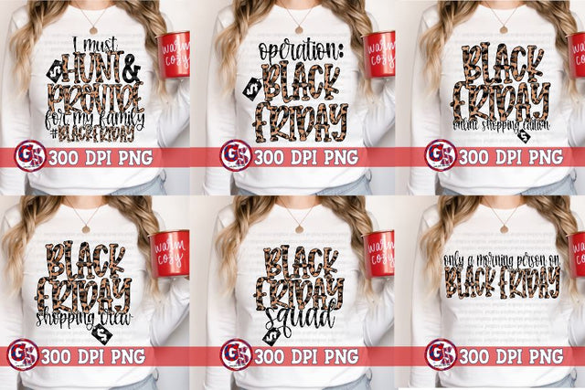 Black Friday Shopping PNG Bundle Sublimation Greedy Stitches 