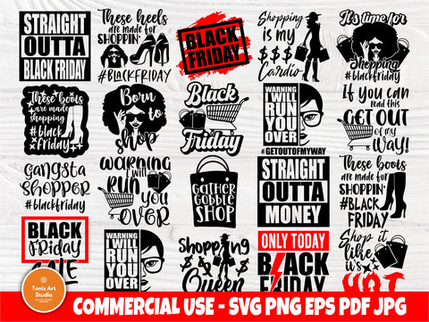 Black Friday SVG Bundle, Shopping Svg, Woman Shirt SVG TonisArtStudio 