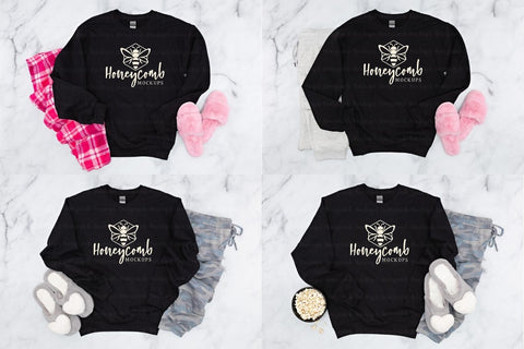 Black Gildan 18000 Sweatshirt Mockup Bundle, Women's Sweatshirt Mockup,  Comfy and Cozy - So Fontsy