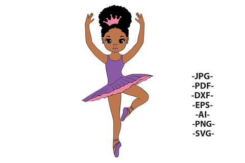 Black Girl Ballerina Svg, Gymnastics Girl Svg, Black Girl Dance Svg, Afro Girl Svg, Black Girl Svg, Cute Little Girl, Svg Cut Files SVG 1uniqueminute 