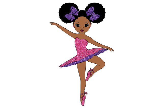 Black Girl Ballerina Svg, Gymnastics Girl Svg, Black Girl Dance Svg, Afro Girl Svg, Black Girl Svg, Cute Little Girl, Svg Cut Files SVG 1uniqueminute 