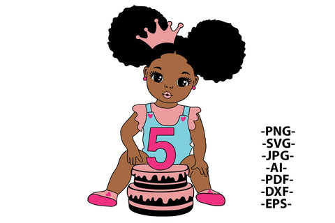 Black Girl Birthday Bundle, Afro Girl Bundle Svg, Happy Birthday Svg, 6 Svg Designs, Peekaboo Girl Svg, Cute Girl, Crown Svg, Afro Baby Svg SVG 1uniqueminute 