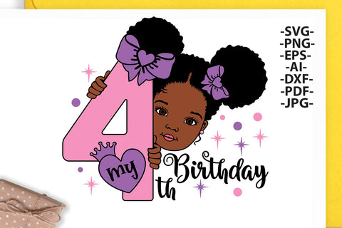 Black Girl Birthday Bundle, Happy Birthday Svg, Afro Girl Bundle, Black Girl Bundle Svg, Crown Svg, Afro Baby Svg, African American, Peekaboo Girl Svg SVG 1uniqueminute 