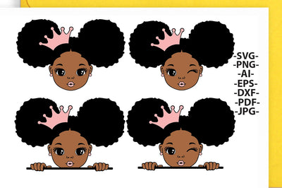 Black Girl Bundle, Afro Girl Bundle, Svg,B aby Princess Svg, Afro Girl Svg, Girl with Bows Svg, Hair Puffs, Black woman, Little Cute Kid, Svg Cut files SVG 1uniqueminute 