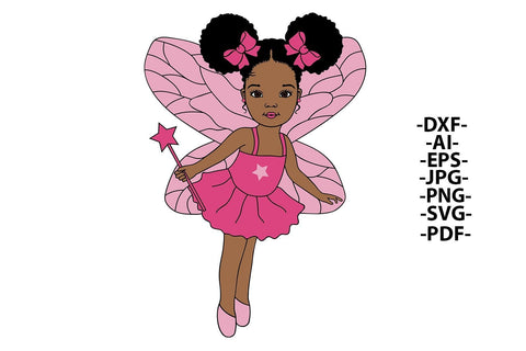 Black Girl Bundle Svg, Magic Stars, Princess, Pink Dress Girls, Magic Wand, Afro Baby Girl Svg, Puff Hair, Little Afro Kid, Cute Girl Svg SVG 1uniqueminute 