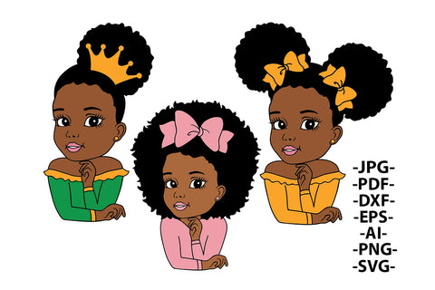Black Girl Bundle Svg, Smile Girl Svg, Girl with Heart, Love Baby Svg, Melanin Glamour Svg, Girl with Crown, Glitter Png Files, Svg Cut File SVG 1uniqueminute 