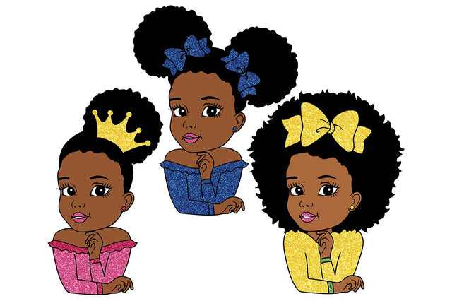 Black Girl Bundle Svg, Smile Girl Svg, Girl with Heart, Love Baby Svg, Melanin Glamour Svg, Girl with Crown, Glitter Png Files, Svg Cut File SVG 1uniqueminute 
