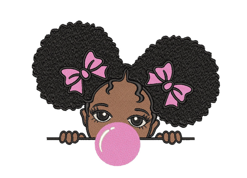 Black Girl Embroidery Design, 4 sizes Embroidery/Applique DESIGNS Nino Nadaraia 