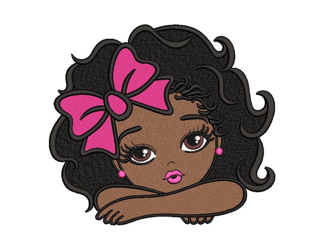 Black Girl Embroidery Design, 4 sizes, Instant download Embroidery/Applique DESIGNS Nino Nadaraia 