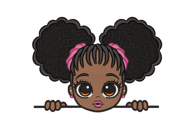 Black Girl Embroidery Design, 5 sizes Embroidery/Applique DESIGNS Nino Nadaraia 