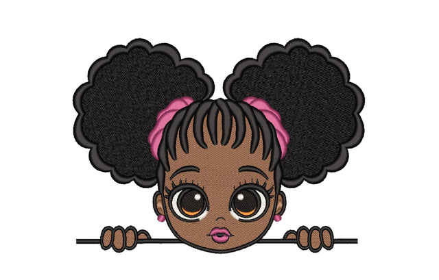 Black Girl Embroidery Design, 5 sizes Embroidery/Applique DESIGNS Nino Nadaraia 