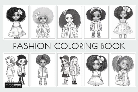 Black Girl Fashion Coloring Book | Kids coloring pages Sublimation OrangeBrushStudio 