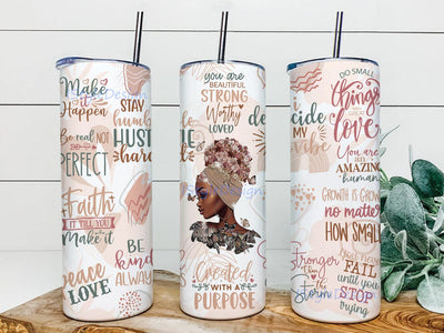 Black Girl Inspiration 20oz Skinny Tumbler Png, Live Your Dreams Tumbler, Retro Rainbow Black Girl Tumbler, Melanin Queen Tumbler, Afro American Women Gift Sublimation iStyleDesign 
