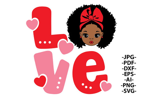 Black Girl Love Svg, Valentine Day girl Svg, Afro Baby Girl Svg, Love And Hearts Svg, Peekaboo Girl Svg, Afro Girl Svg, African Cute Shirt SVG 1uniqueminute 