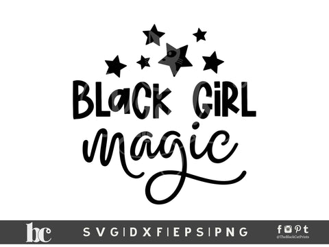 Black Girl Magic | Black Girl Afro cut file SVG TheBlackCatPrints 
