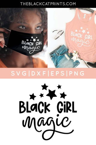 Black Girl Magic | Black Girl Afro cut file SVG TheBlackCatPrints 