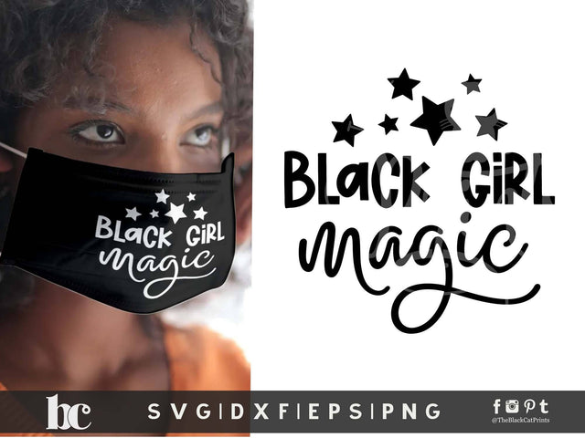 Black Girl Magic | Black Girl Afro cut file SVG TheBlackCatPrints 