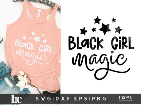 Black Girl Magic | Black Girl Afro cut file SVG TheBlackCatPrints 