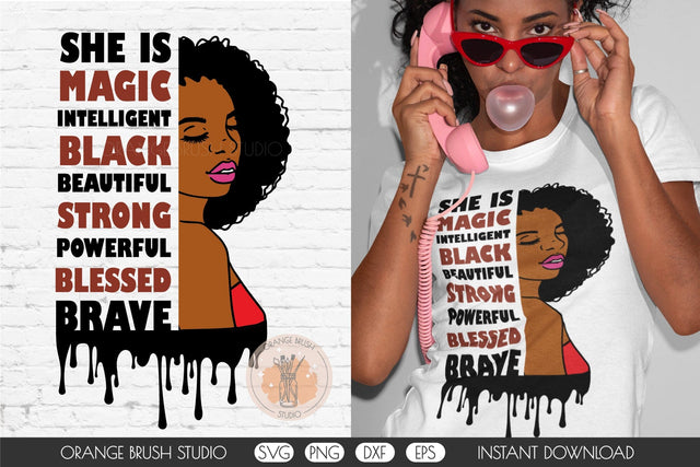 Black Girl Magic SVG Afro Inspirational Quote SVG OrangeBrushStudio 