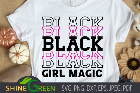 Black Girl Magic SVG - Afro Woman SVG Shine Green Art 