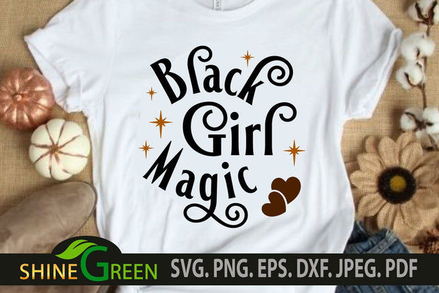 Black Girl Magic Valentine SVG with Heart for Afro Women, Girls SVG Shine Green Art 