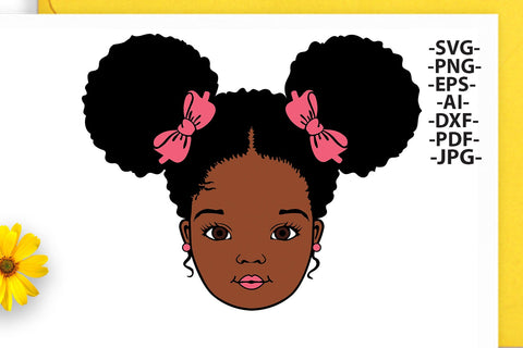 Black girl Svg, Afro Girl Svg, Black History, Afro Woman Svg, Ribbon, Cute Girl, African American, Black Girl Magic, Svg Cut Files SVG 1uniqueminute 